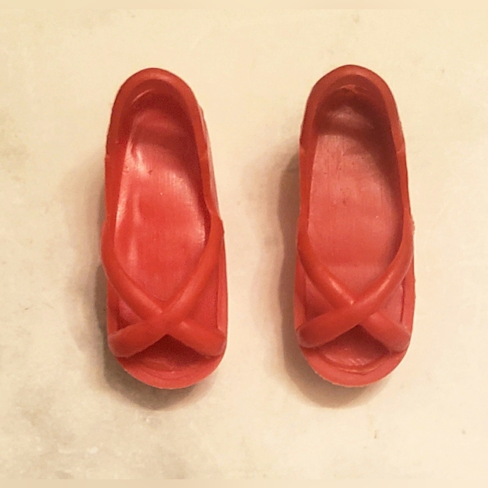 Vintage 1976 Bionic Woman or Dusty Kenner doll Red Wedge sandals